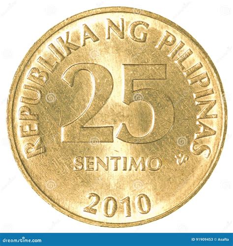 25 Philippine Sentimo Coin Stock Image Image Of Philippines 91909453