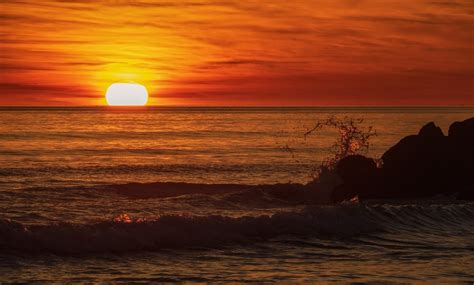 Free Images Sundown Sunset Sea Horizon Sun Sunrise Ocean