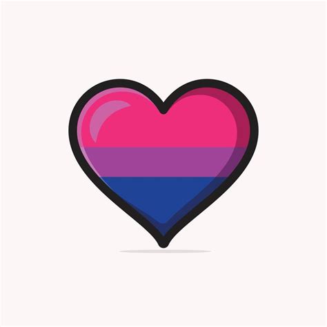 Bisexual Flag In Heart Shape Vector Illustration 17102420 Vector Art At