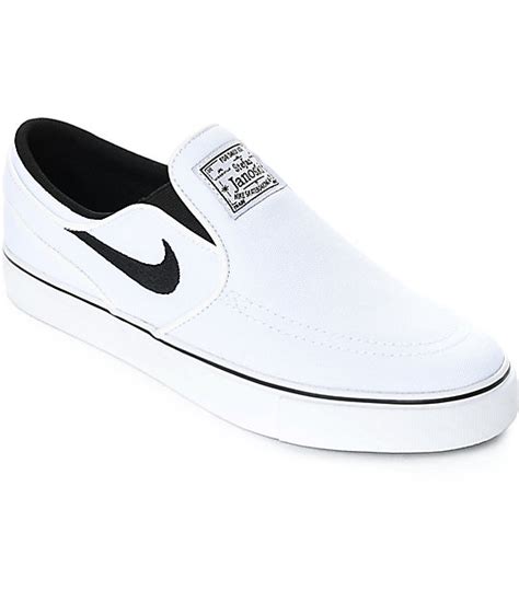 Skip to search results skip to filters skip to sort skip to selected filters. Nike SB Janoski White & Black Canvas Slip On Women's Skate ...