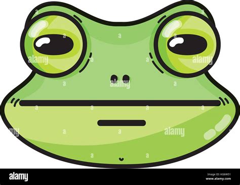 Cute Frog Head Wild Animal Vector Illustration Stock Vector Image And Art