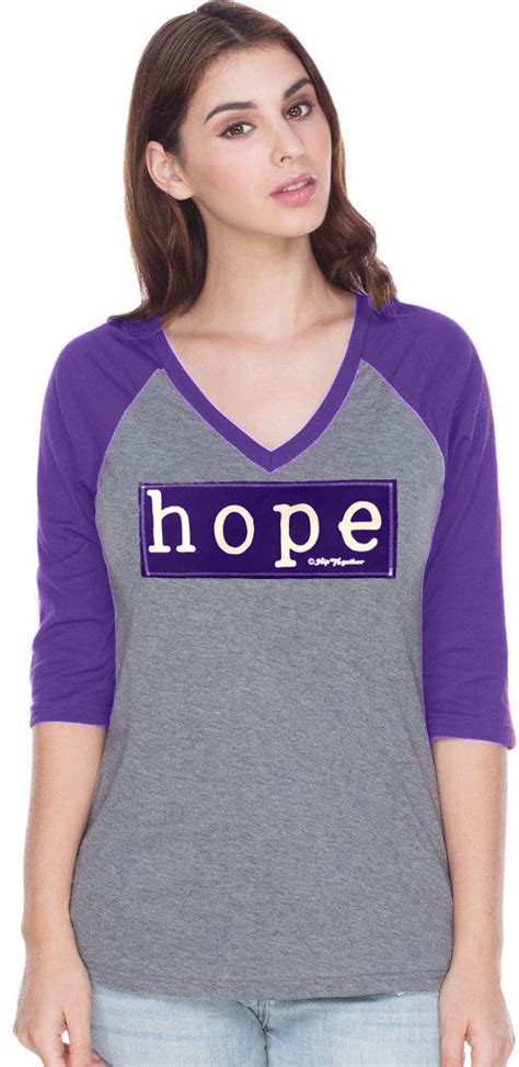 Womens Purple Hope Raglan Hip Together
