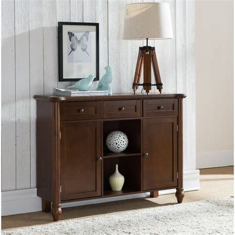 Levi Walnut Wood Transitional Sideboard Buffet Console Display Table With Storage Drawers