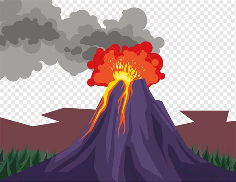 Vulcão Em Erupção Desenho