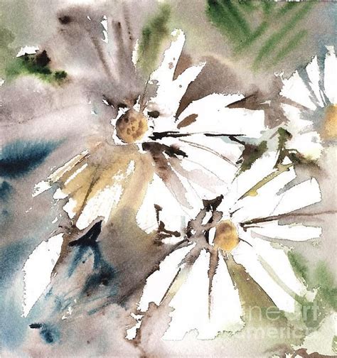 Daisies Light By Mindy Newman Watercolor Flowers Light Painting