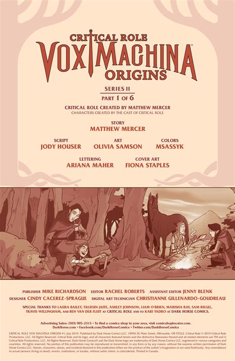 Read Online Critical Role Vox Machina Origins Comic Issue 1