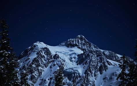 1440x900 Snow Capped Mountains During Night Time 5k 1440x900 Resolution
