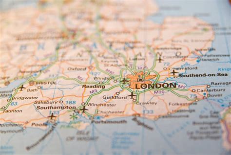 Costa Sul Do Mapa De Inglaterra Imagem De Stock Imagem De Curso Alto