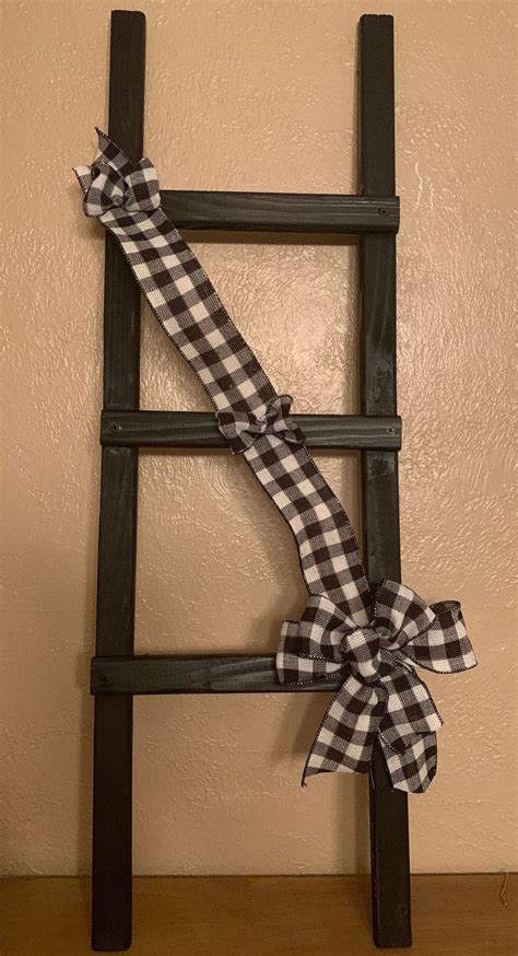 Minimalist furnishings are all the rage right now, and what better way to make a statement than to keep things all white around your home. Farmhouse Ladder, Buffalo Plaid Ladder, Decorative Ladder ...