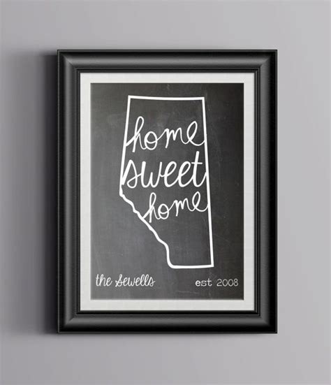 Alberta Home Sweet Home Personalized Chalkboard By Wigglewords Word