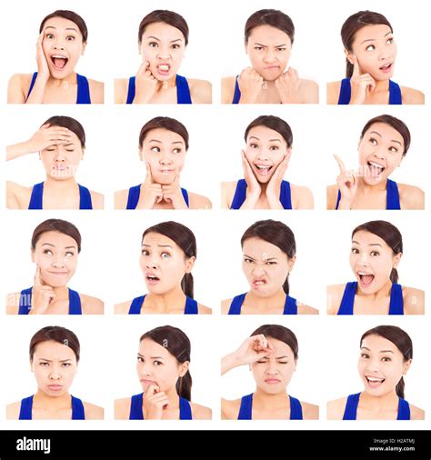 Multiple Expressions Of Woman Cut Out Stock Images And Pictures Alamy
