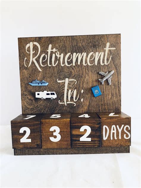 Retirement Countdown Calendar Travel Theme Etsy In 2020 Retirement
