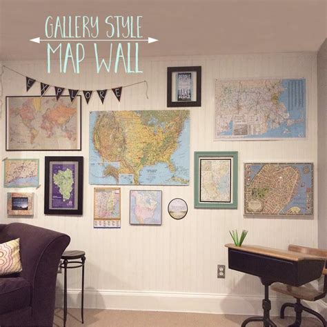 Gallery Style Map Wall Decorating With Maps Home Decor Map Wall