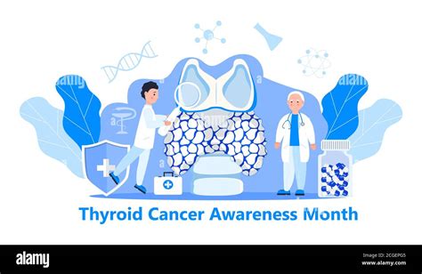 Thyroid Cancer Awareness Month Illustration Hypothyroidism Concept
