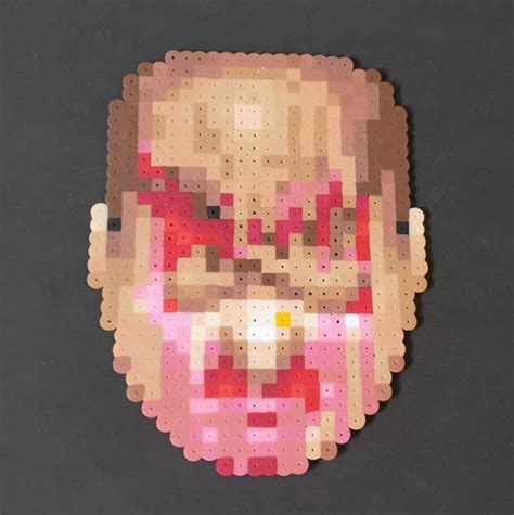Doom Classic Doomguy Face Bead Pixel Art Sprite Artkal Perler Hama Beads £1499 Picclick Uk