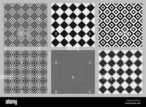 Seamless Diagonal Square Pattern Background Set Abstract Vector