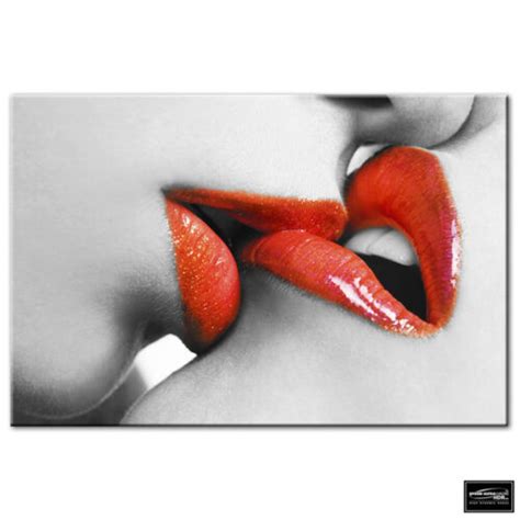 Erotic Lesbian Kiss Box Framed Canvas Art Picture Hdr Gsm Ebay