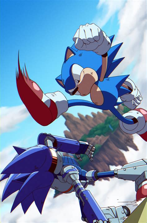 Sonic Vs Mecha Sonic By Banelspringer On Deviantart