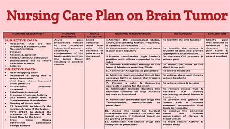 NCP 27 Nursing Care Plan On Brain Tumors Neurological Disorders YouTube