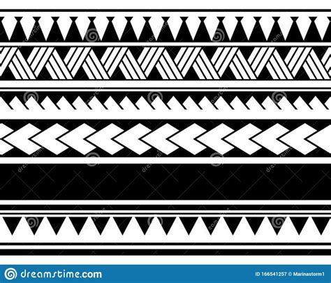Maori Polynesian Tattoo Sleeve Tribal Bracelet Seamless Pattern Vector