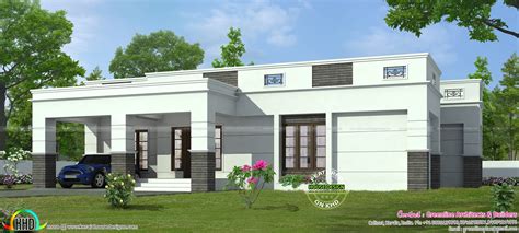 4 Bedroom Single Storied Flat Roof Home Kerala Home Design And Floor