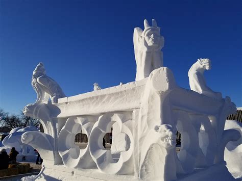 A Snow Sculpture At Festival Du Voyageur In Winnipeg Flickr