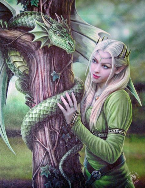 Kindred Spirits Maiden And Dragon Friend Mounted Art Print
