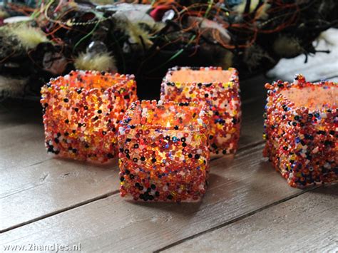 Glazen potjes versieren en omtoveren tot een kaarsje! Blog kerstlichtjes