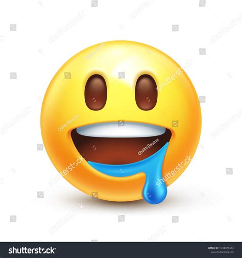 Drooling Emoji Emoticon Saliva Mouth Corner стоковая векторная графика без лицензионных