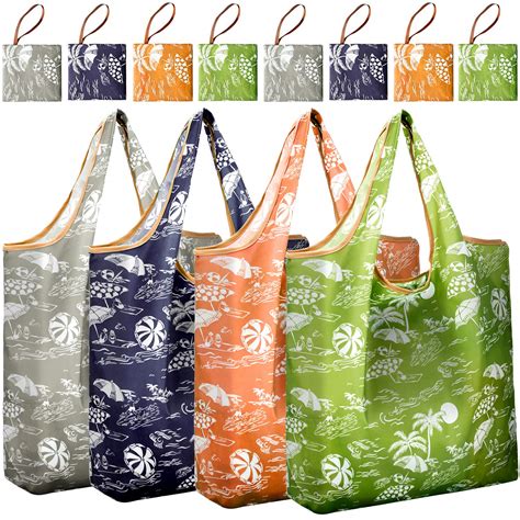 Reger 35 Lbs Reusable Shopping Grocery Bags Foldable Durable Rip Stop