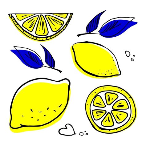 Hand Drawn Lemon Set 3416584 Vector Art At Vecteezy