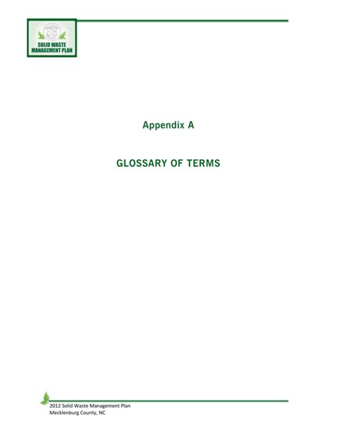 Appendix A Glossary Of Terms