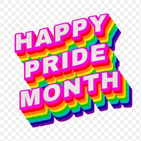 Rainbow Word Happy Pride Month Typography Free Stock Illustration
