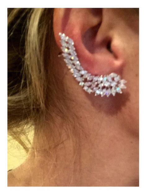Mosaic Diamond Ear Cuff Cartilage Earring Double Ear Cuff Diamond