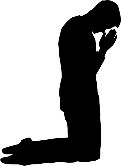 Kneeling In Prayer Mankneelinginprayersilhouette Pessoa