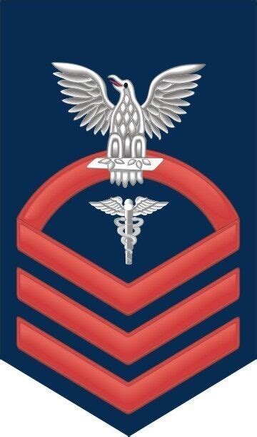 Hospital Corpsman Hm Navy Chief E 7 Red 55 Rank Sticker Decal Ebay