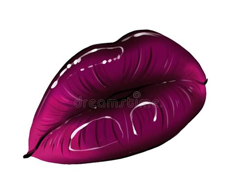 hand drawn parted lips in dark purple color vampire vector parted lips dark lip color sparkle