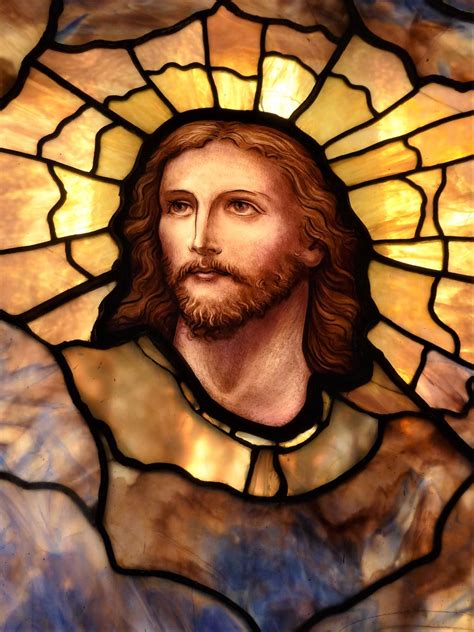 Evanston Il Halim Time And Glass Museum Stained Glass Window Jesus Christ Portrait A Photo