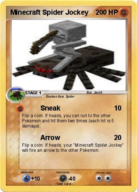 The skeleton goes on horseback of the spider coloring and printable page. Pokémon Minecraft Spider Jockey - Sneak - My Pokemon Card