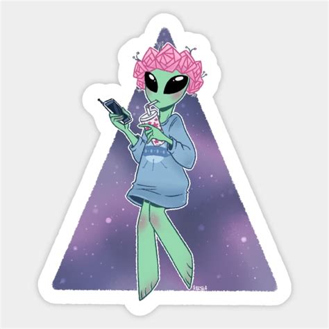 Alien Aesthetic Alien Sticker Teepublic