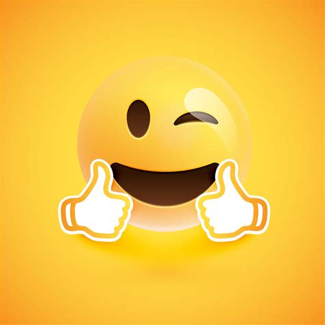Emoticon With Thumbs Up Vector Illustration 309131 Vector Art At Vecteezy