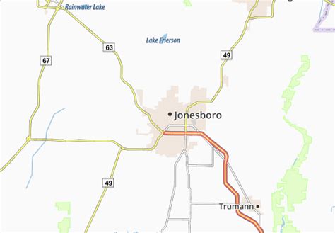 Kaart Michelin Jonesboro Plattegrond Jonesboro Viamichelin
