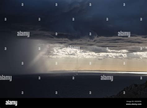 Storm In The Mediterranean Sea With A Tornado Stock Photo Alamy