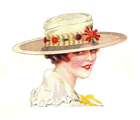 Antique Images Digital Vintage Hat Fashion Womens Clip