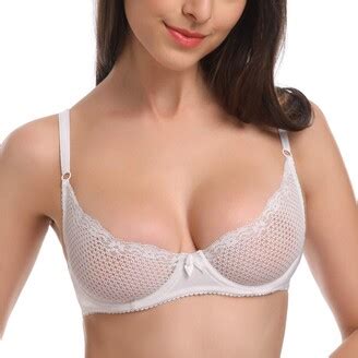 Wingslove Women S See Through Lace Balconette Sexy Unlined Demi Cup