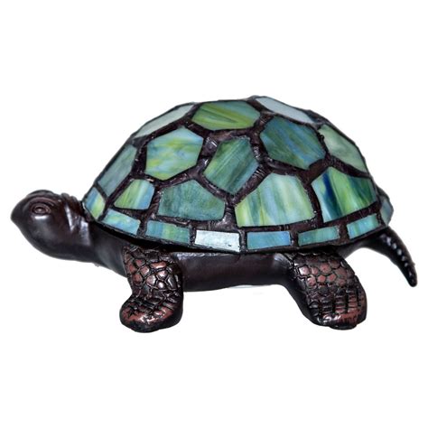 River Of Goods Stained Glass Led Wireless Turtle Table Lamp Walmart