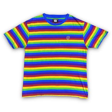 Odd Future Rainbow Stripe Embriodered Donuts Fesyen Pria Pakaian