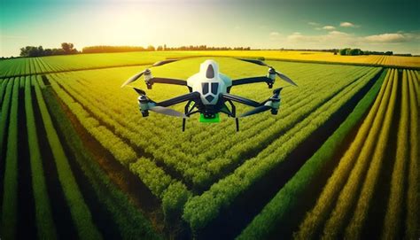 Premium Photo Drones Flying Over Farm Fields In The Future To