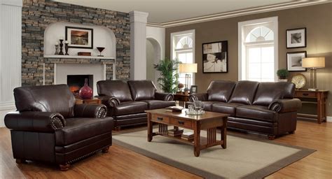 504411 12 13 3 Pc Colton Collection Traditional Style Brown Bonded