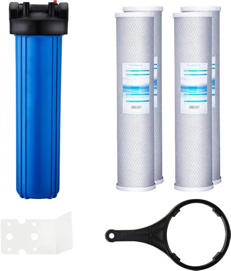 Geekpure Single Stage Whole House Water Filter System With 20 Inch Blue